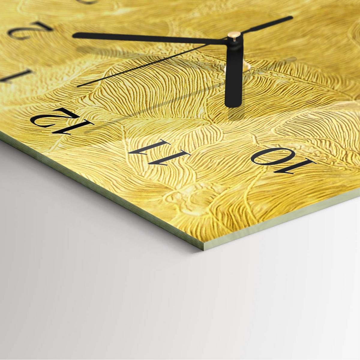 WANDUHR aus Glas 30x60 cm - Muster - Goldfarben, Glas (30/60/0.4cm) - TULUP
