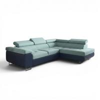 ECKSOFA Jade Mit Schlaffunktion - Pastellgrün, Holzwerkstoff/Textil (275/202cm) - Fun Möbel