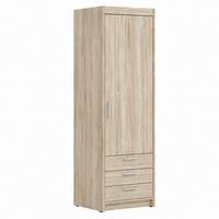 DREHTÜRENSCHRANK Elena mit 1 Tür und 3 Schubladen, Sonoma Eiche - Sonoma Eiche, Holzwerkstoff (60/190/53cm) - Beautysofa