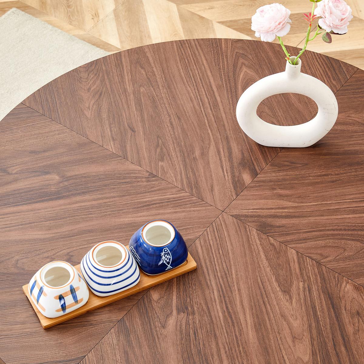 ESSTISCH rund walnuss optik säulenfuß 100cm - Walnussfarben, Holzwerkstoff (100/100/78cm) - Urban Meuble
