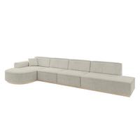ECKSOFA Ottomane Links ARRIO-L3 - 413x171x83 cm Creme - Hellgrau/Creme, Holzwerkstoff/Textil (413/171cm) - ALTDECOR