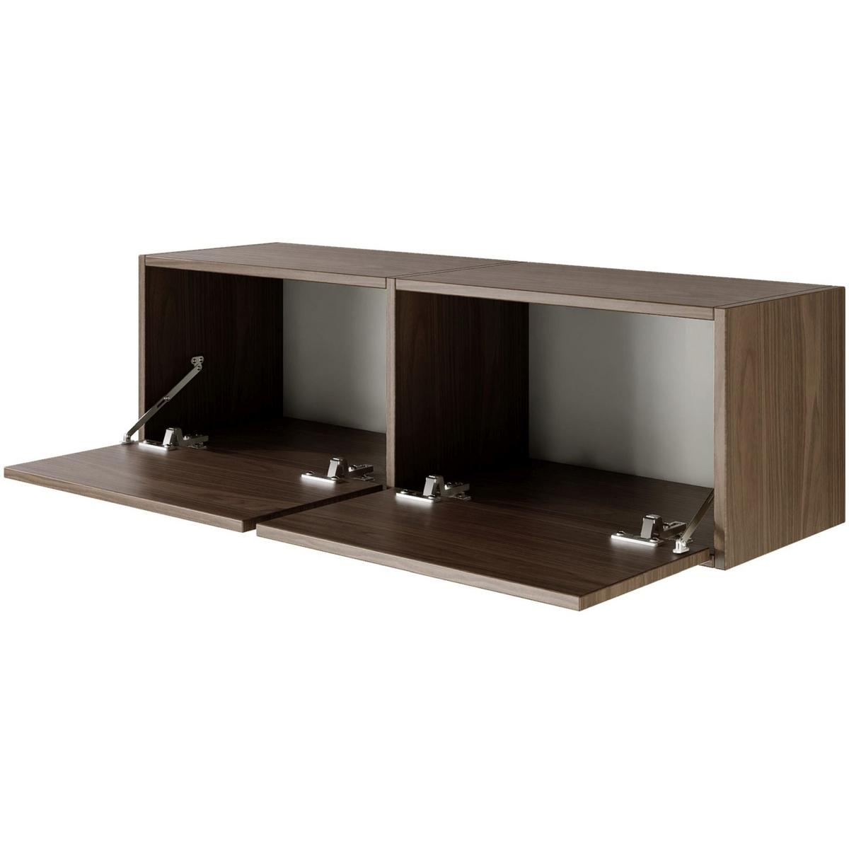 TV-LOWBOARD hängend, 2 Klappen, Walnuss, 100 cm - Dunkelbraun, Holzwerkstoff (100.6/30/30cm) - Selsey