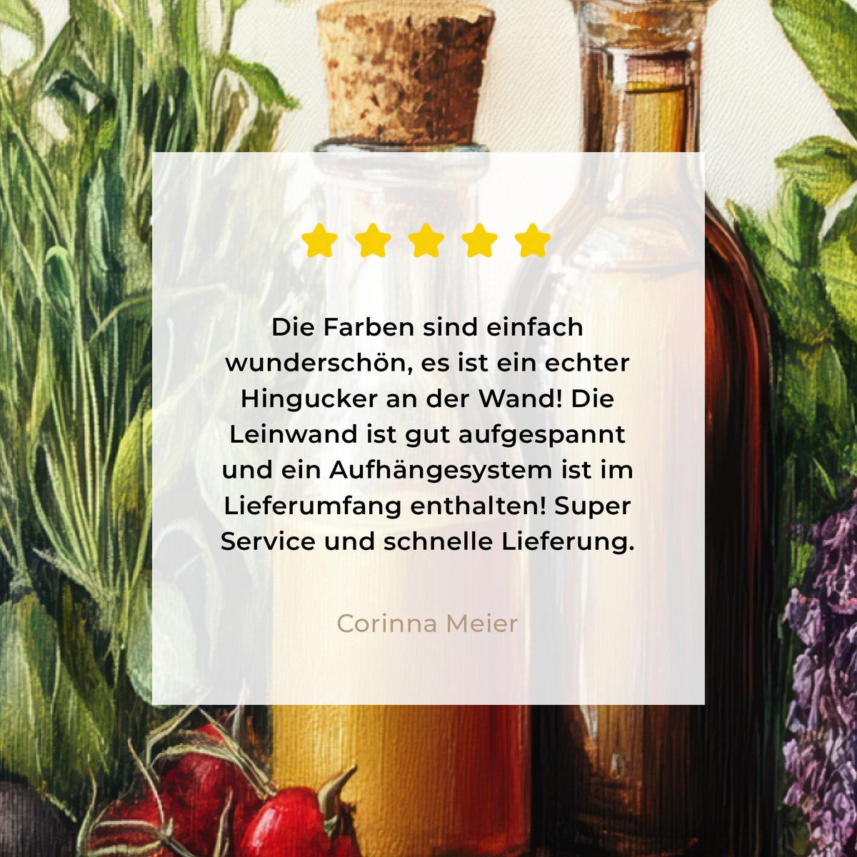 LEINWANDBILD Stilleben - Kräuter - Gewürze - Früchte - Farbenfroh Wohnzimmer Groß 120x80 cm - Grün, Textil (120/80cm) - MuchoWow