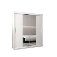 SCHIEBETÜRENSCHRANK mit Spiegel TOKYO 1 200/180/62 2-türig - Silberfarben/Weiß, Holz/Kunststoff (180/200/62cm) - MÖBEL KRYSPOL