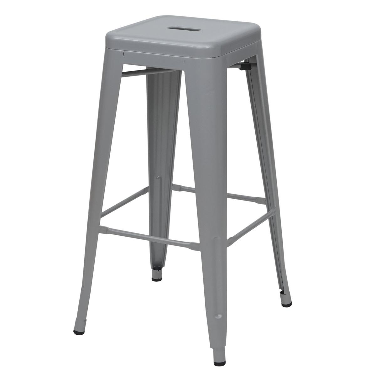 BARHOCKER METALL Grau 4er-Set - Grau, Metall (43/77/43cm) - MCW