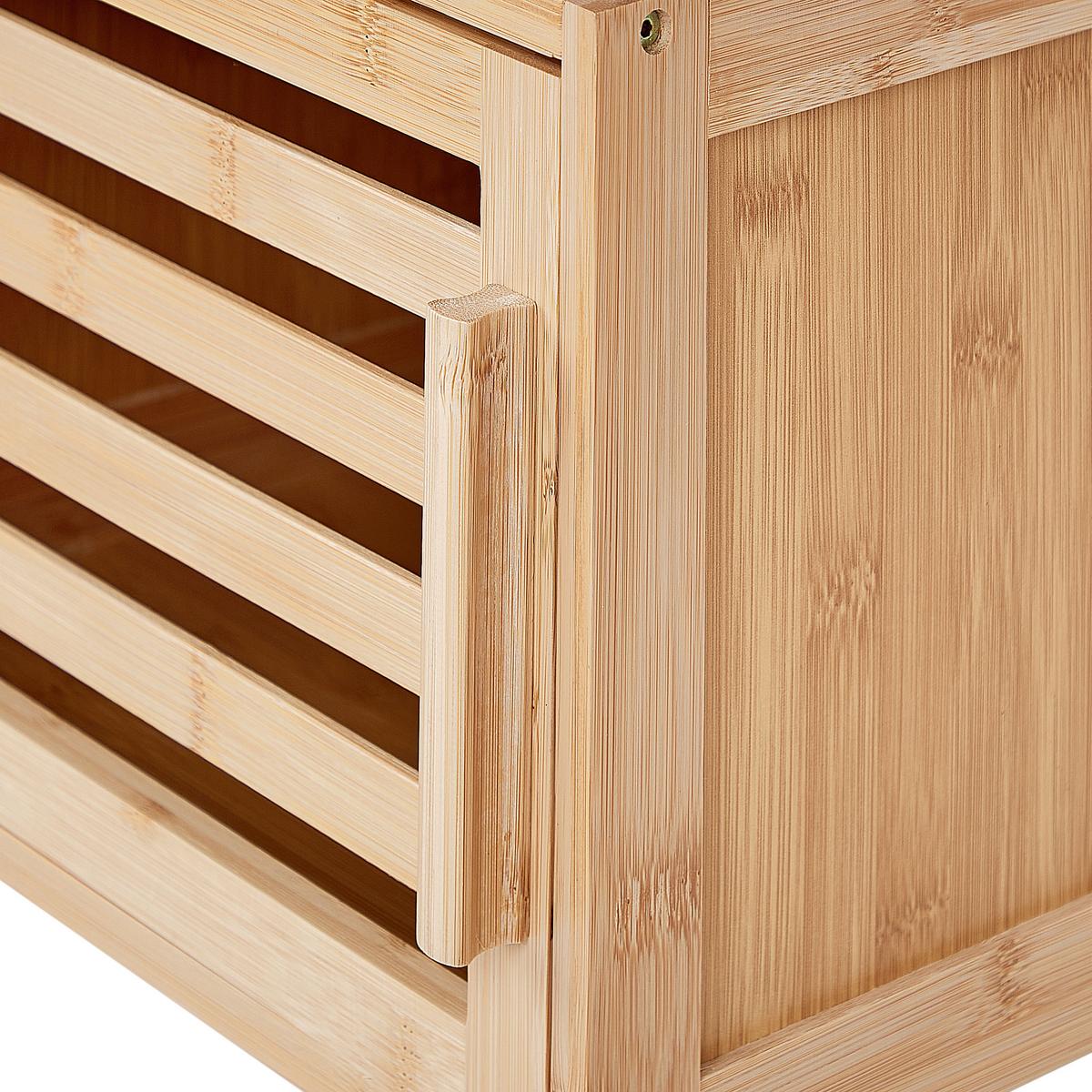 REGAL Bambusholz Hellbraun Lehi - Hellbraun, Holz (36/160/30cm) - Beliani