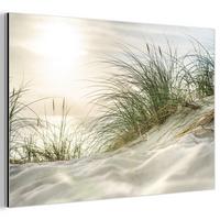 METALLBILD Dünen mit Strandhafer in der Sonne des Nationalparks Schleswig-Holsteinisches Wattenmeer 30x20 cm - Creme, Metall (30/20cm) - MuchoWow