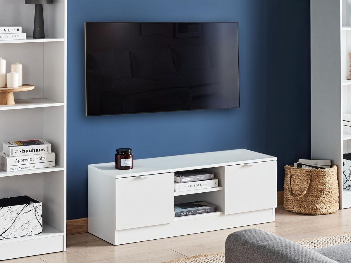 TV-MÖBEL Weiß Winnipeg - Weiß, Holzwerkstoff (102/37/35cm) - Beliani
