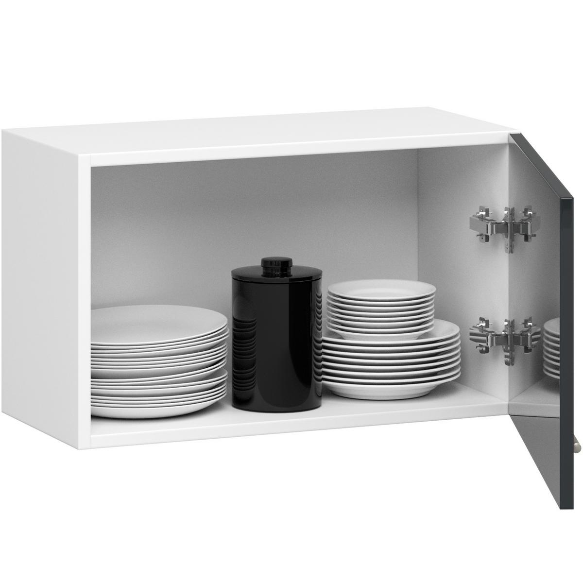 HÄNGESCHRANK Weiß, Graphit Glanz 29/60/30 - Schwarz Hochglanz/Weiß, Holzwerkstoff (60/29/30cm) - RAUMHIRSCH FURNITURE