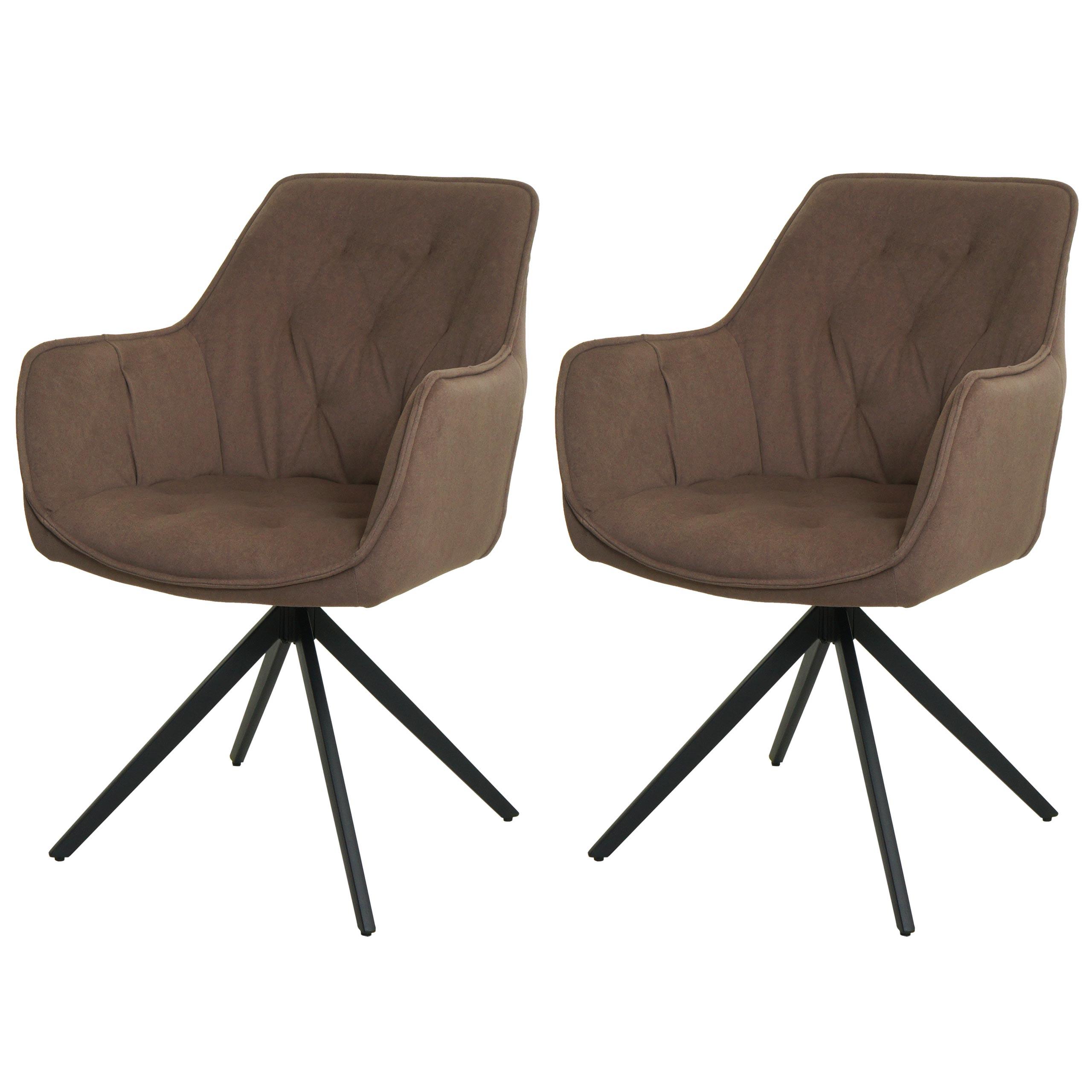 ESSZIMMERSTUHL Braun 2er-Set - Braun, Textil (55/87/60cm) - MCW