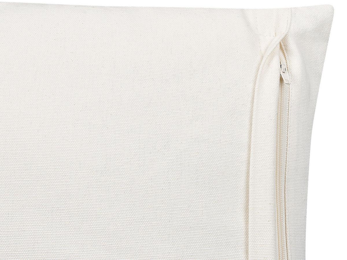 DEKOKISSEN Cremeweiß 45/45 cm Woodi - Ecru, Naturmaterialien/Textil (45/45cm) - Beliani