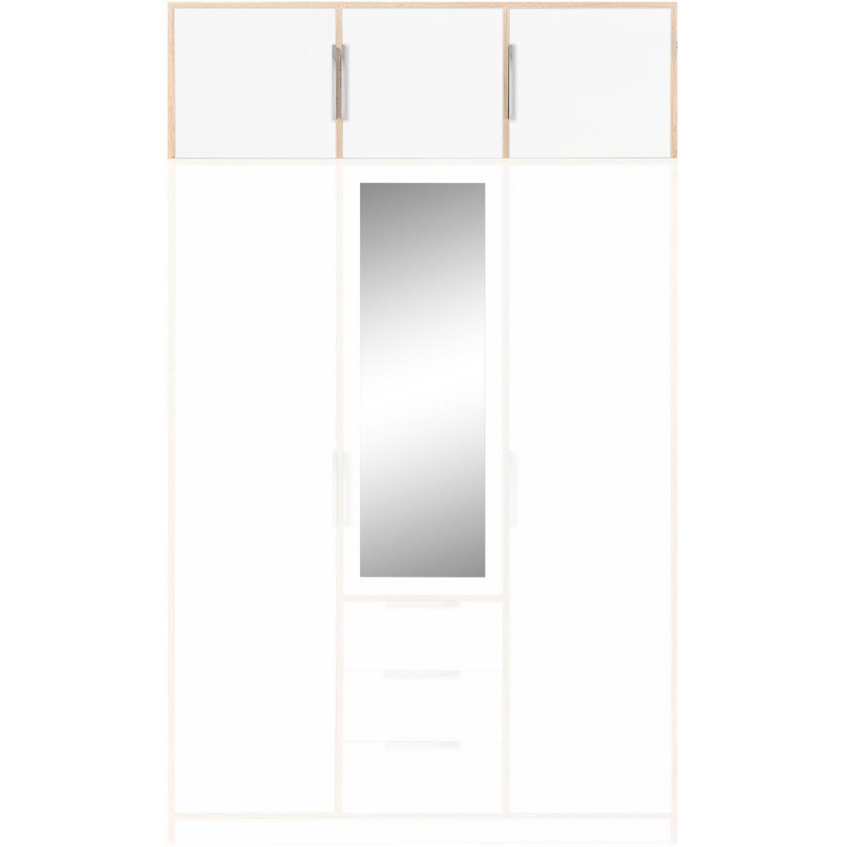DREHTÜRENSCHRANK Livo mit 3 Türen und 3 Schubladen, weiß+eiche Wotan, mit Schrankaufsatz, 150 cm - Eiche Wotan/Weiß, Holzwerkstoff (150/245/57cm) - Beautysofa
