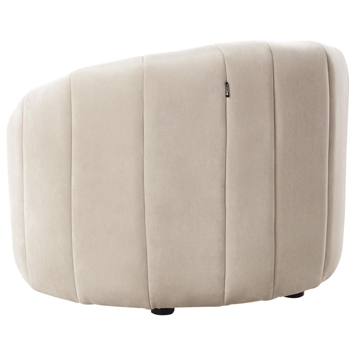 SOFA-SET 6-Sitzer Samtstoff Beige Malung - Beige, Textil (202/68/79cm) - Beliani