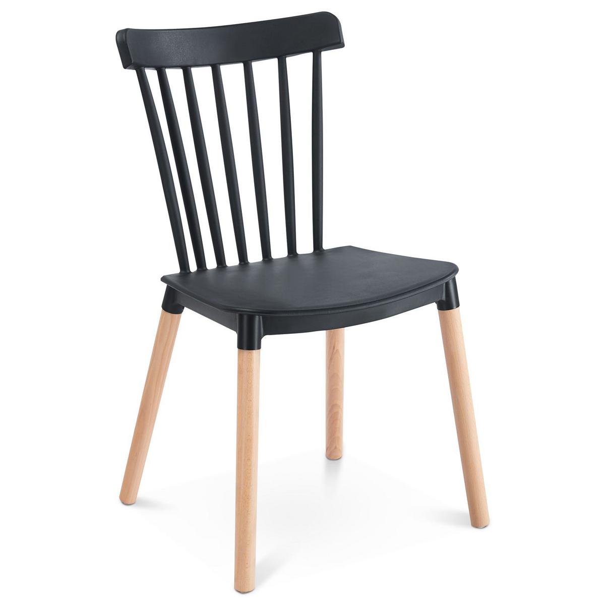 ESSZIMMERSTUHL RAVI 4er-Set schwarz - Schwarz, Kunststoff (43/81/40cm) - IDIMEX