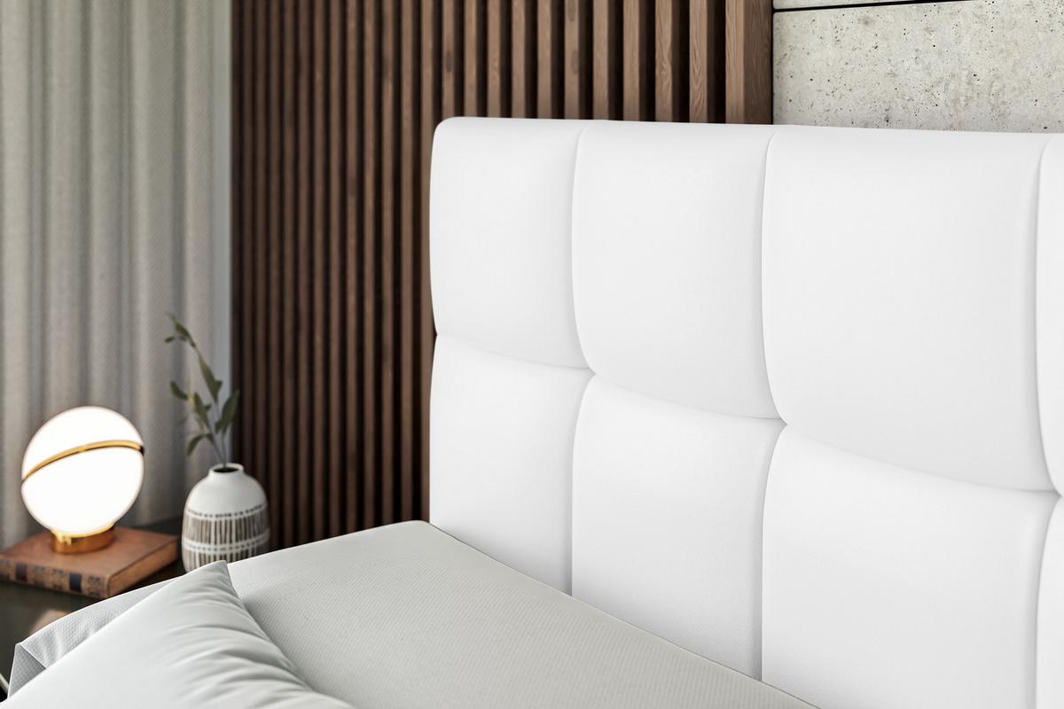 BOXBETT mit H4-Matratze und Lattenrost - RICAR - 140x200 Weiß Hochglanz - Weiß Hochglanz, Holzwerkstoff (140/200cm) - ALTDECOR