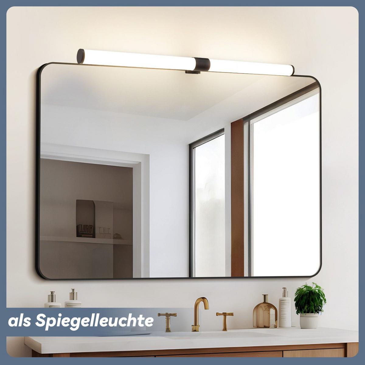SPIEGELLEUCHTE ALFONSINE II 60/5.2/3.2CM - Schwarz, Kunststoff (60/5.2/3.2cm) - Nettlife