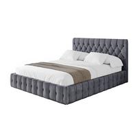 POLSTERBETT mit Bettkasten und Lattenrost, Bett mit Matratze H3/H4 - LARO 180x200 Dunkelgrau - Dunkelgrau, Holzwerkstoff/Textil (180/200cm) - ALTDECOR