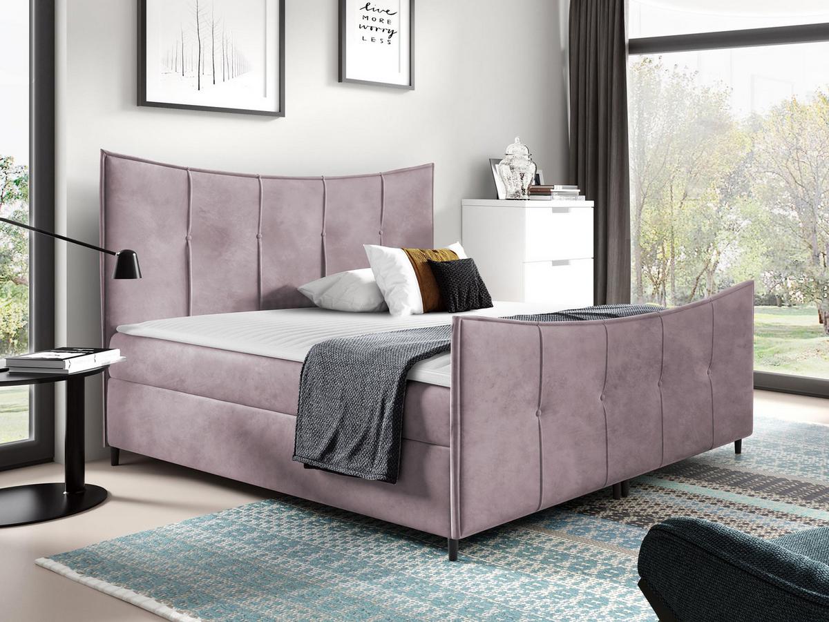 BOXBETT Bergamo Lux - H3 - Violett, Holz (160/200cm) - MIRJAN24