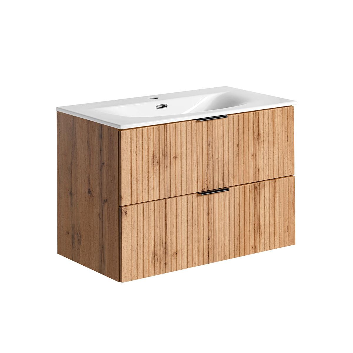 WASCHTISCH 80.2cm Adriel Holz in Eichenoptik - Braun, Holzwerkstoff (80.2/57/46cm) - Petits-meubles