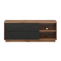 TV-MÖBEL Sven Schwarz und Holz - Schwarz, Holzwerkstoff (156/61/43cm) - Petits-meubles