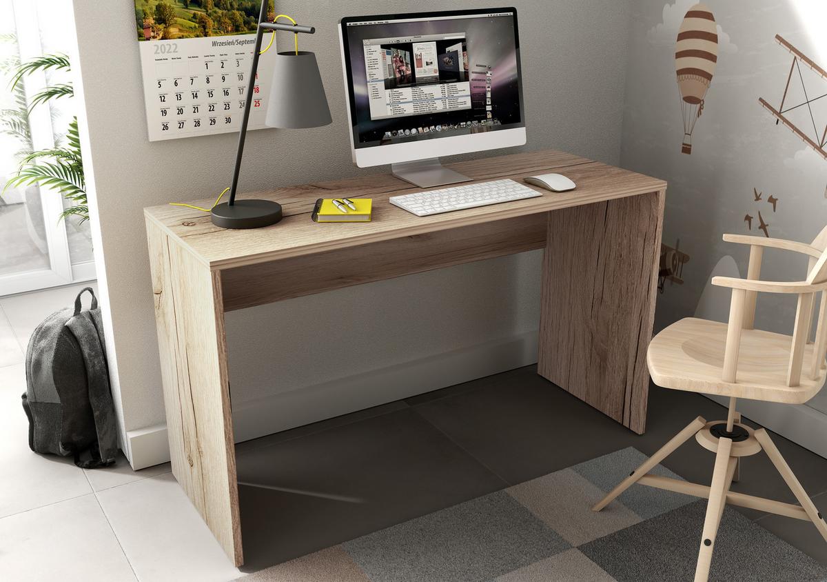SCHREIBTISCH AMATO 130x50x75 cm Bürotisch Computertisch, Eichefarben - Eichefarben, Holzwerkstoff (50/130/75cm) - MASSENO