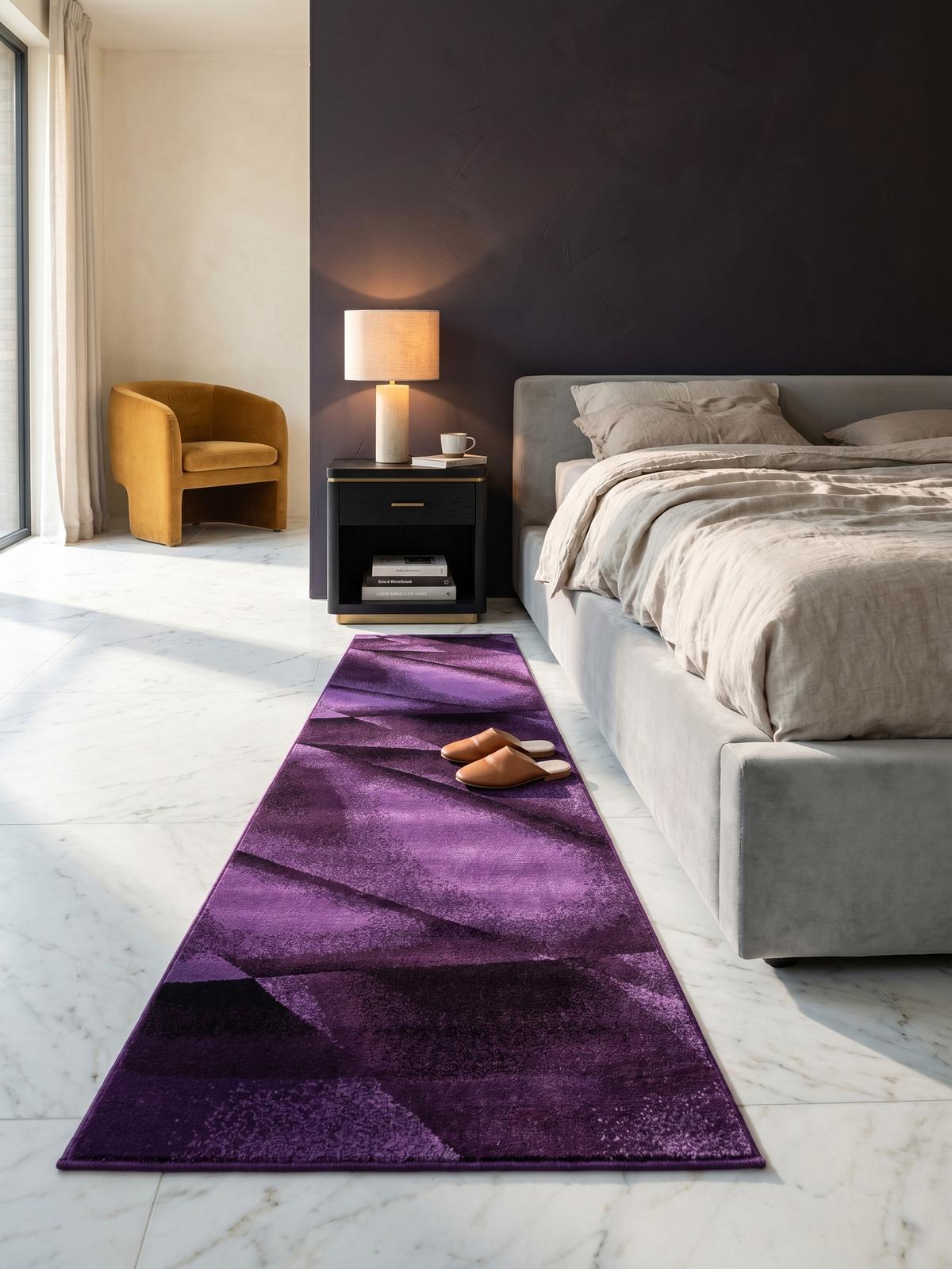 KURZFLORTEPPICH ASPEN, abstrakt, Violett, 80 x 150 cm - Lila, Textil (80/150cm) - KADIMA DESIGN
