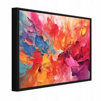 BILDER mit Rahmen Abstrakt Aquarell Bunt 120x80 cm - Multicolor, Holzwerkstoff (120/80cm) - Wallarena