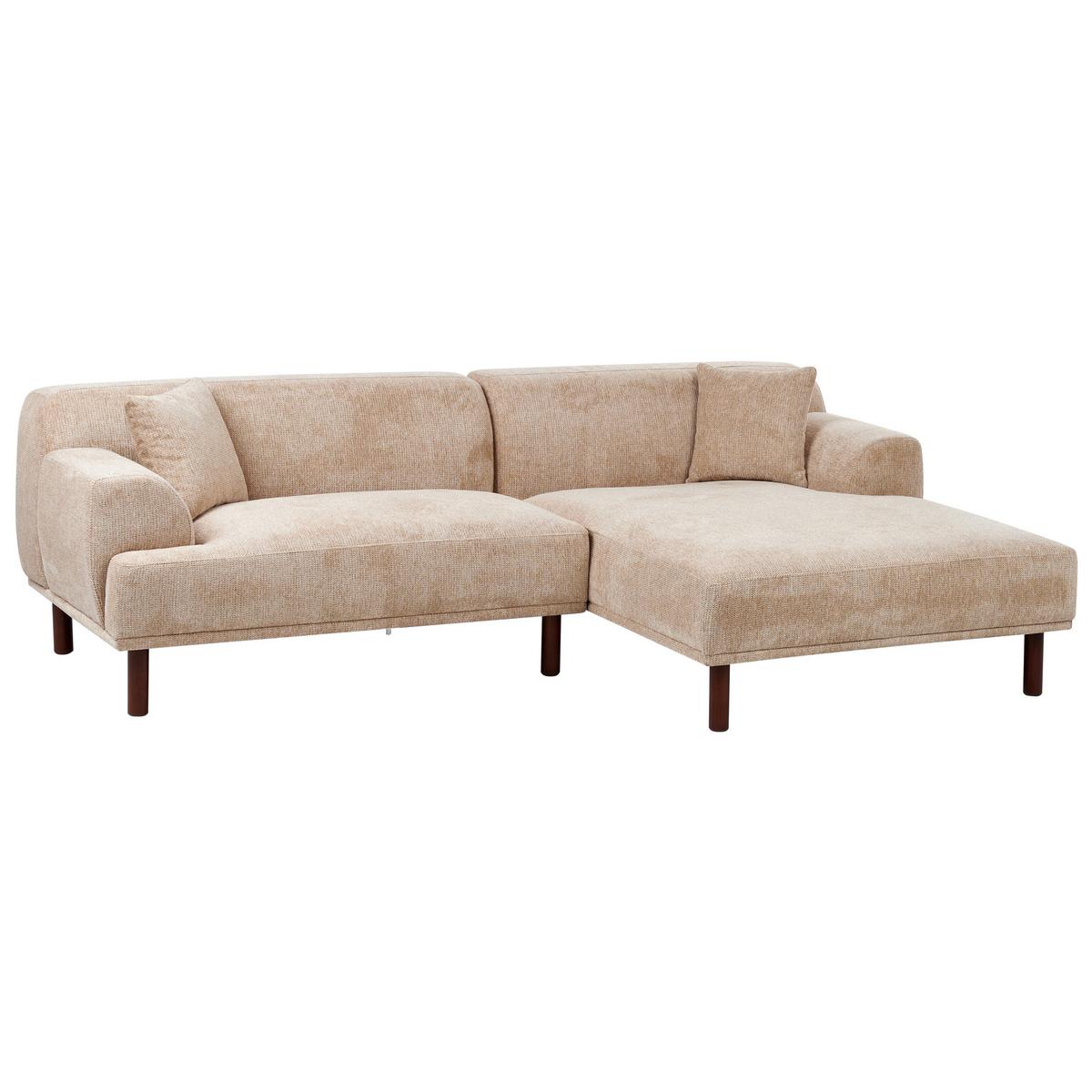 ECKSOFA 3-Sitzer Stoff Beige linksseitig Holt - Beige, Textil (241/159cm) - Beliani