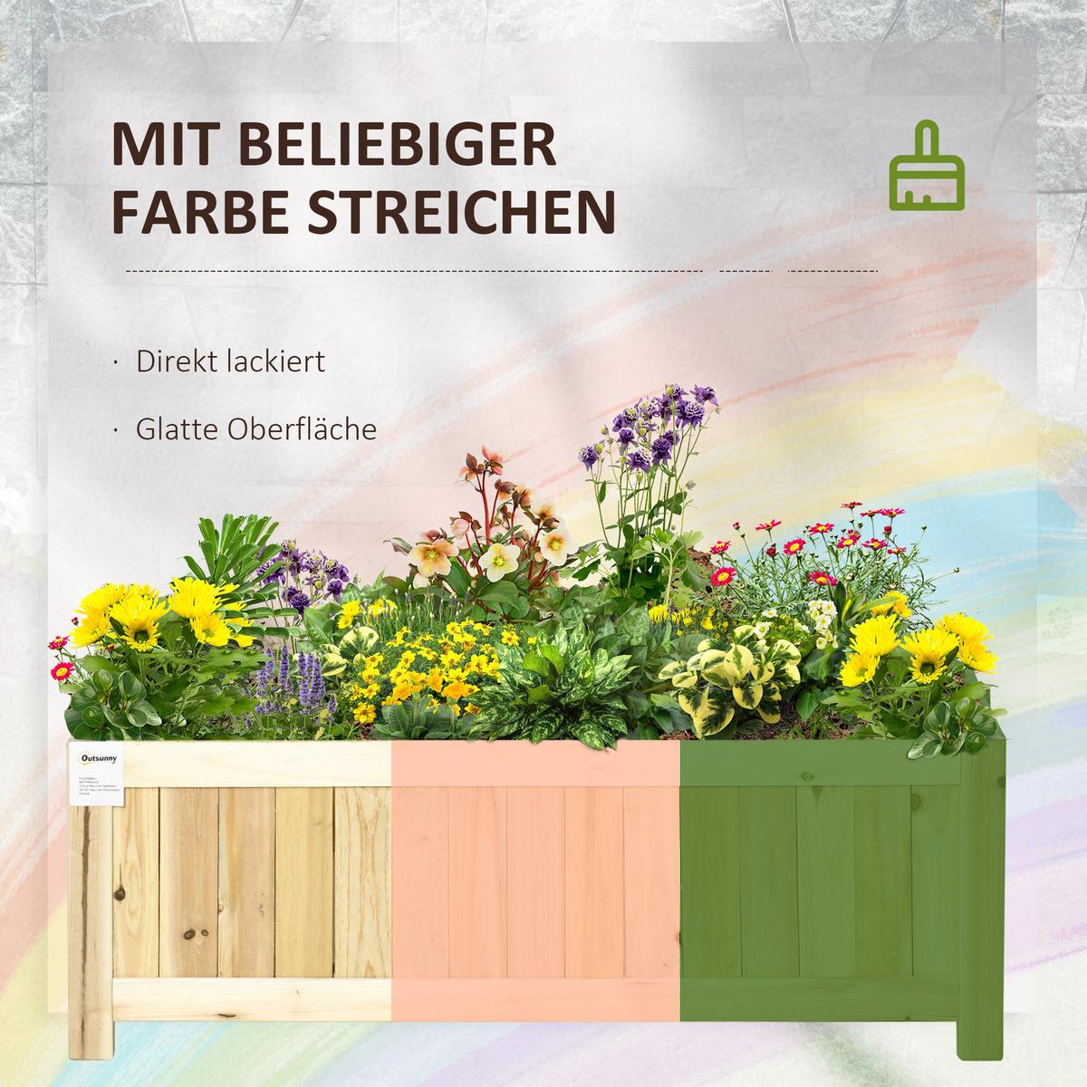HOCHBEET, Naturfarben - Naturfarben, Holz (30/25/70cm) - Outsunny