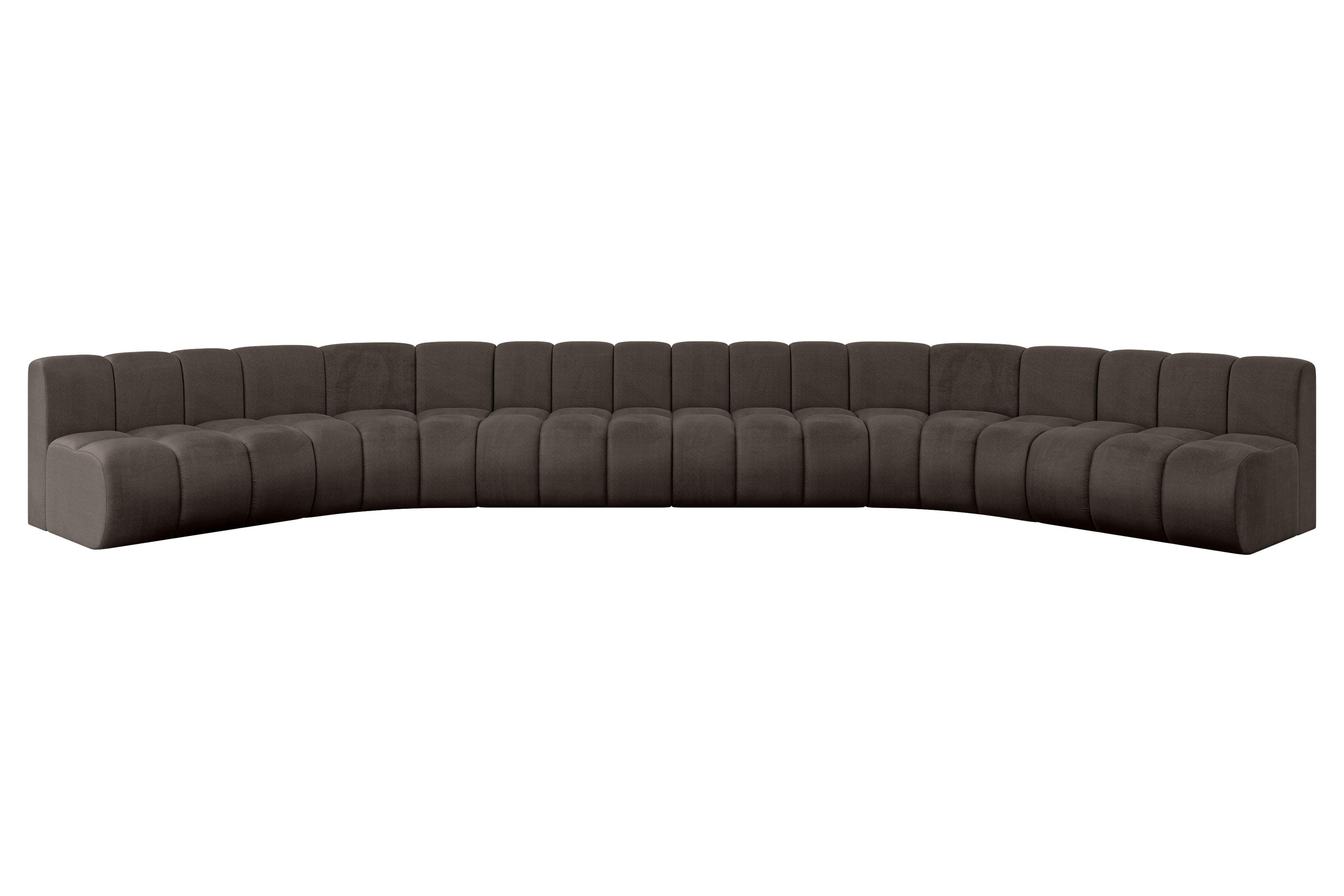 WOHNLANDSCHAFT modulares Sofa Montra-U2 - 581x174x70 cm Braun - Braun, Holzwerkstoff/Textil (581/70/174cm) - ALTDECOR
