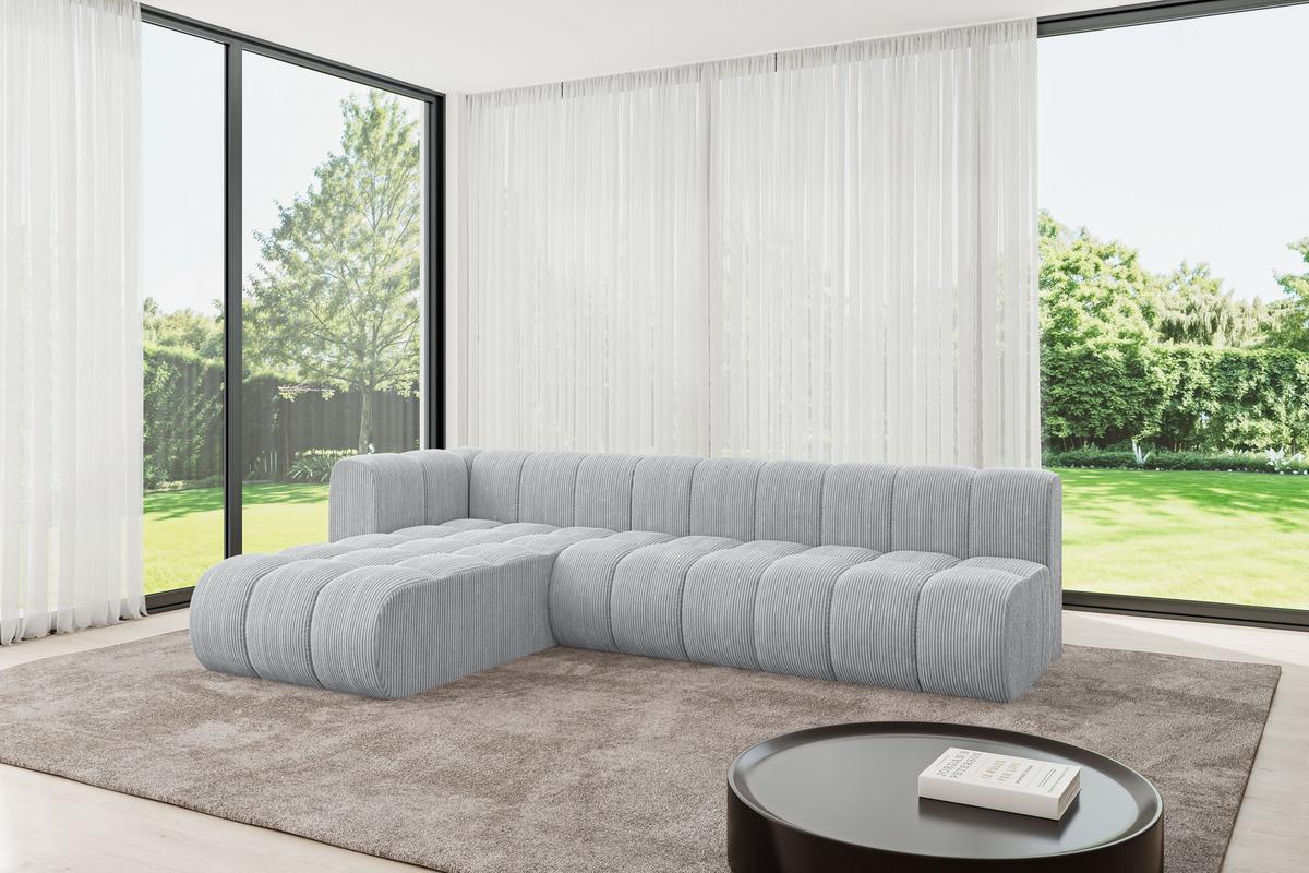 ECKSOFA modulares Sofa Darnel-L2 - 296x177x70 cm Grau - Grau, Holzwerkstoff/Textil (296/177cm) - ALTDECOR