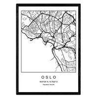 POSTER Oslo Minimalistische Stadtplanen A3 Rahmenlos - Klar, Papier (29.7/5/42cm) - Nacnic