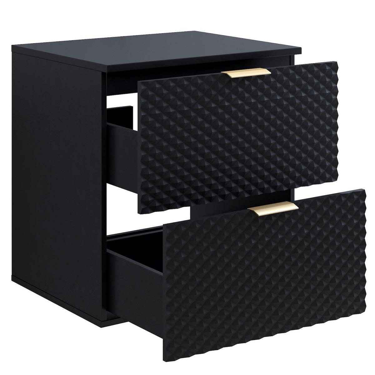 WASCHBECKENUNTERSCHRANK Borneo 2 Schubladen Matt Schwarz - 60 x 49 x 63 cm - Schwarz, Holz (60/63/49cm) - Badplaats