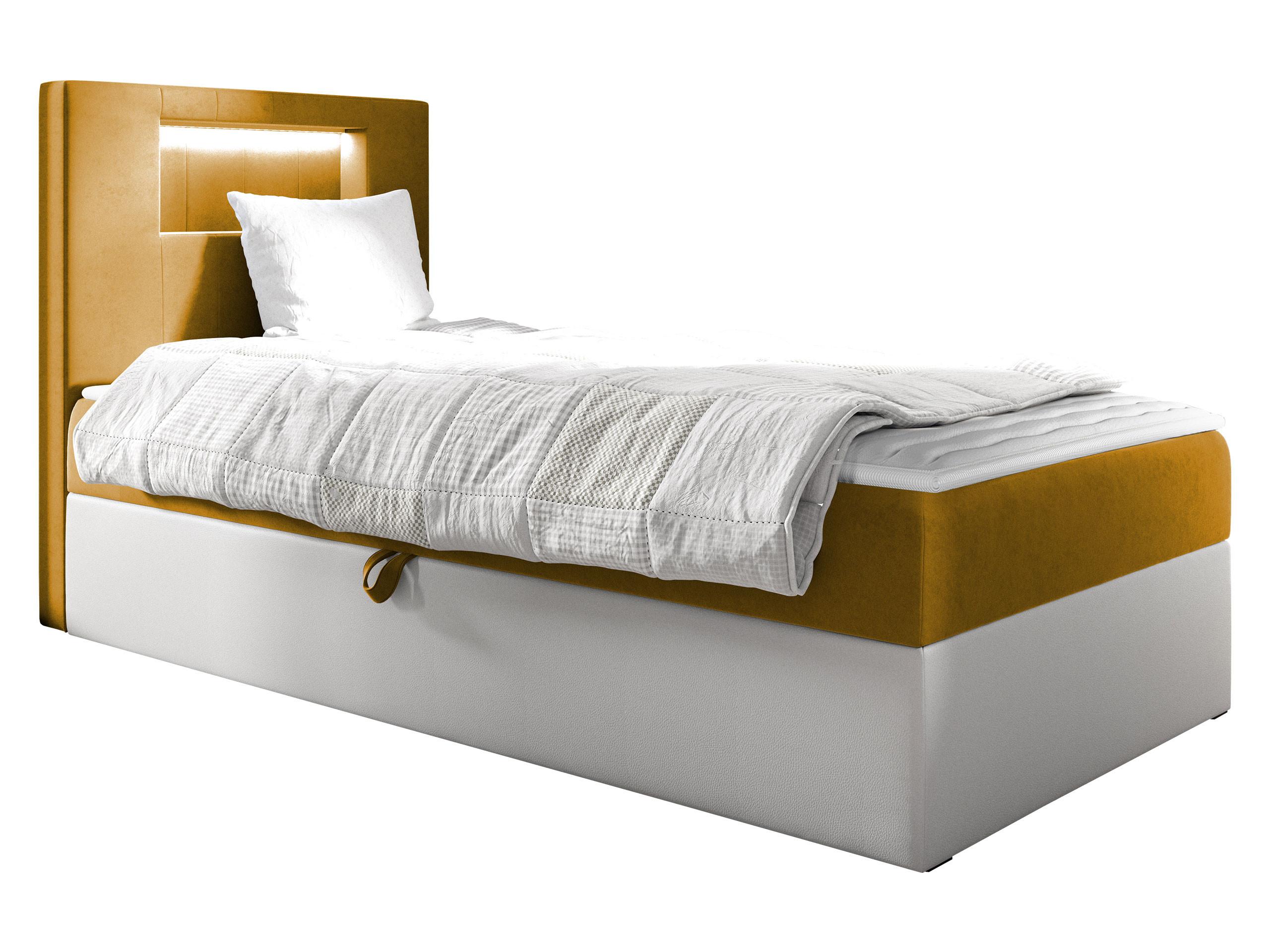 BOXBETT Gold Junior 1, Seite zum Öffnen des Bettkastens: Links - H3 - Gelb/Weiß, Holz (90/200cm) - MIRJAN24