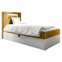 BOXBETT Gold Junior 1, Seite zum Öffnen des Bettkastens: Links - H3 - Gelb/Weiß, Holz (100/200cm) - MIRJAN24