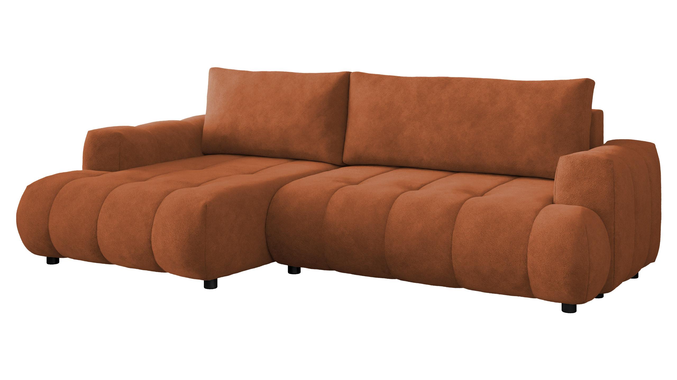 ECKSOFA Haiti, Seite: Links LC+2R - Schwarz/Bronzefarben, Holz/Textil (276/156cm) - MIRJAN24
