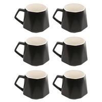 TEETASSE in Feinschliff Optik 350 ml (6-tlg.) - Schwarz, Keramik (0.35L) - Intirilife