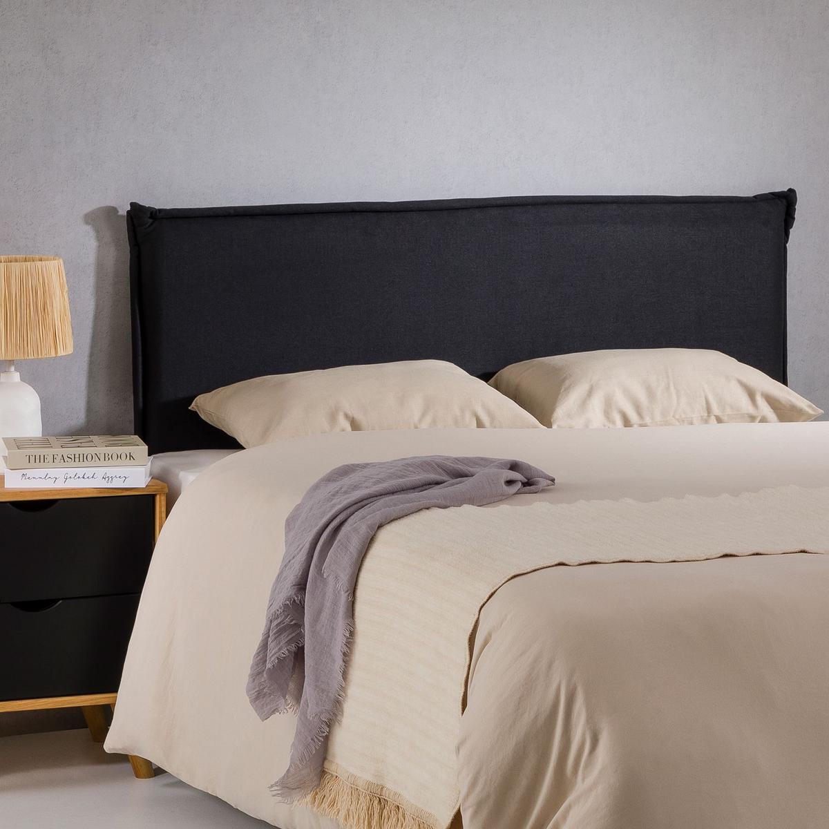 KOPFTEIL VINCEL 160x190 cm schwarz - Schwarz, Textil (162/94/7cm) - IDIMEX