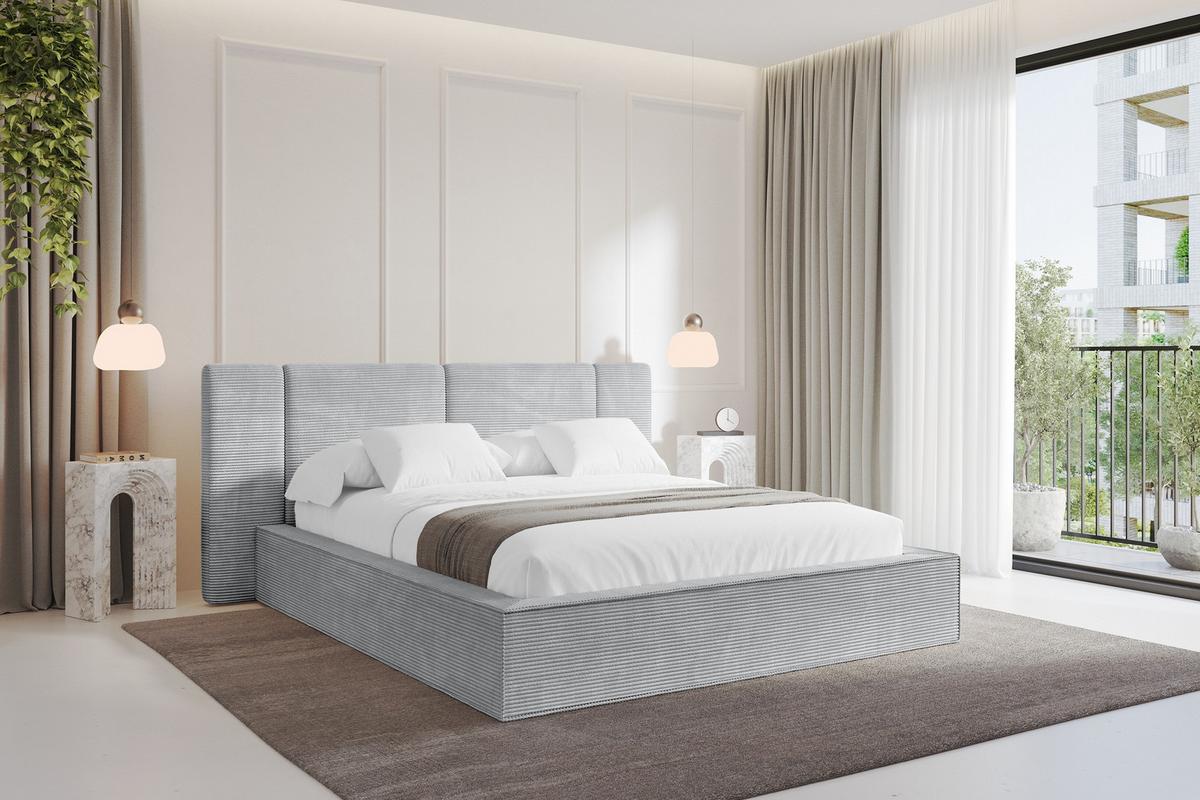 POLSTERBETT mit Bettkasten und Lattenrost, Bett mit Matratze H3/H4 - RIVO 120x200 Grau - Anthrazit, Holzwerkstoff/Textil (120/200cm) - ALTDECOR