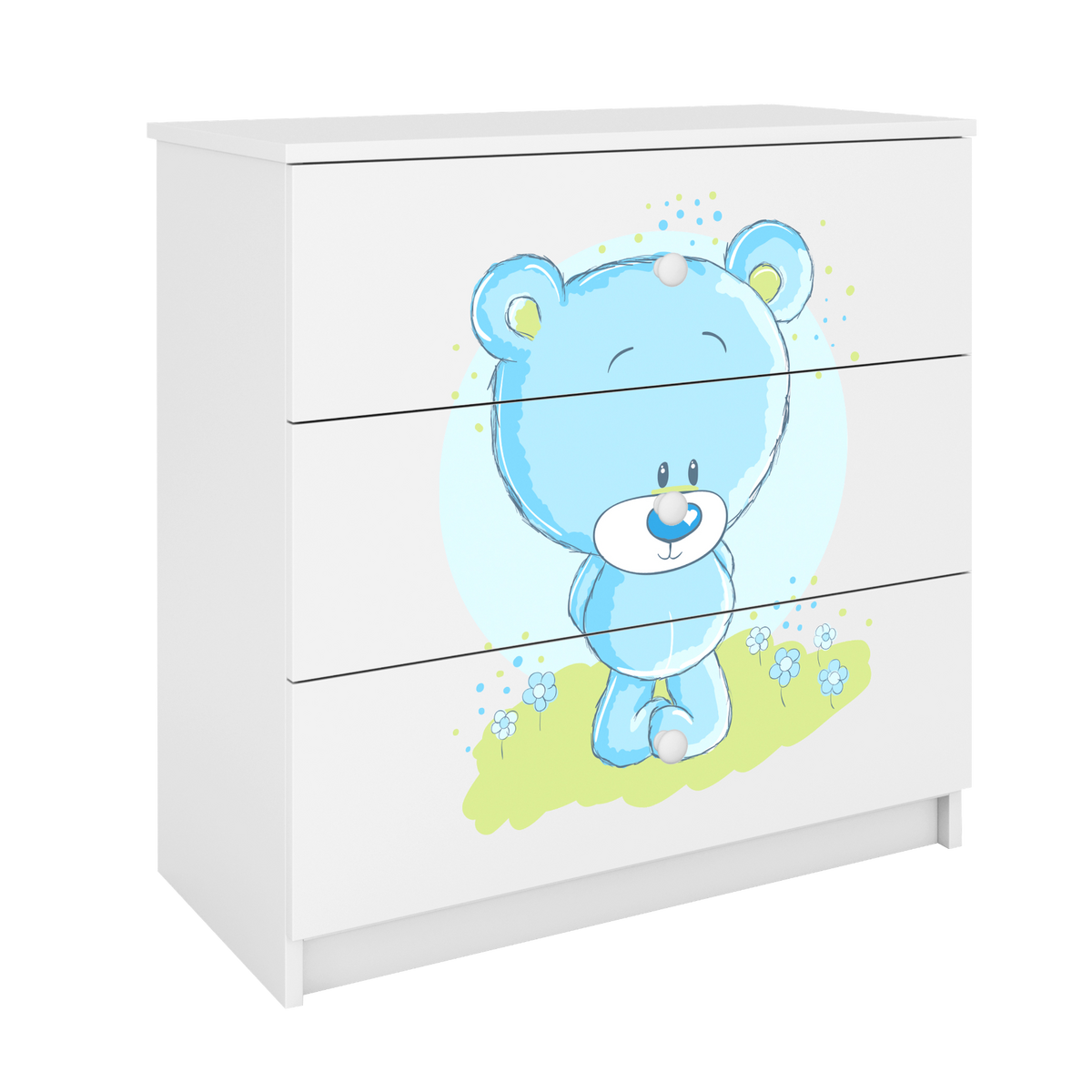 KOMMODE Babydreams Blaubär 81/81/41 - Weiß, Holzwerkstoff (81/81/41cm) - RAUMHIRSCH FURNITURE