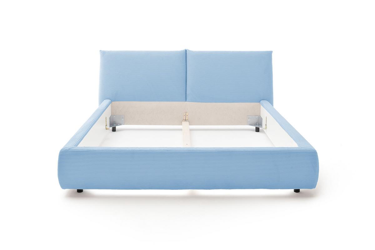 POLSTERBETT HENRY Hellblau Cord - Hellblau, Textil (200/200cm) - KAWOLA