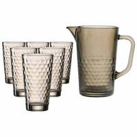 KRUG- UND LONGDRINKGLASSET Favo Braun 7-tlg. - Braun, Glas - Ritzenhoff Breker