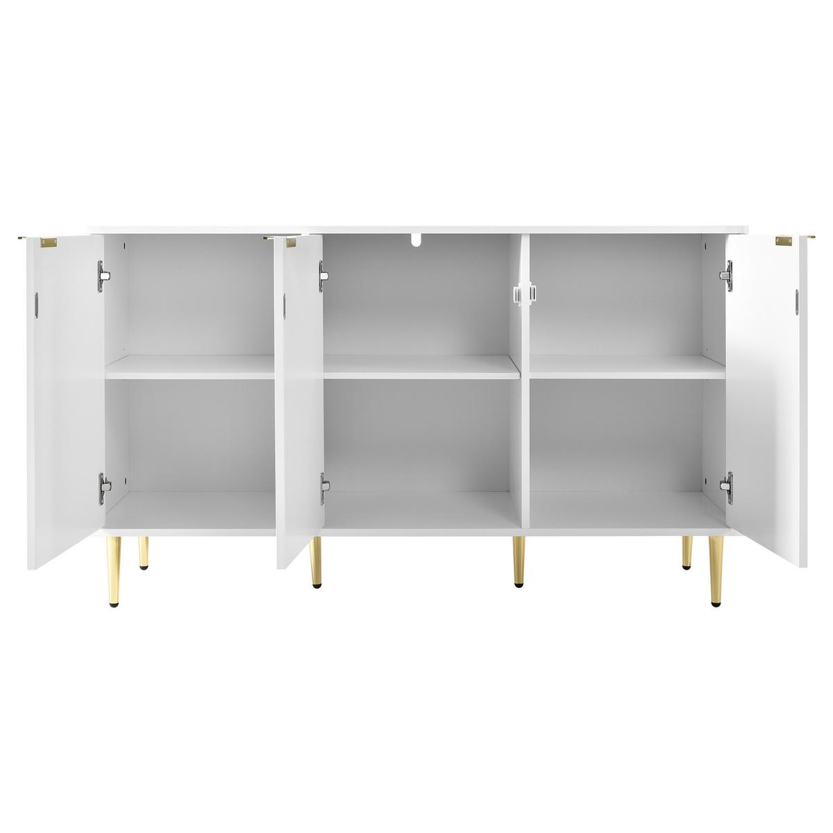 SIDEBOARD Weiß 127/45/75 cm - Weiß, Holzwerkstoff (45/75/127cm) - Urban Meuble