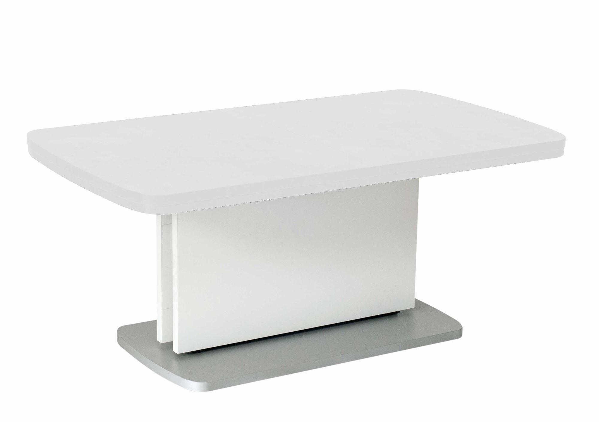 COUCHTISCH höhenverstellbar und ausziehbar Clovis 110x53x63 Weiß - Weiß, Holzwerkstoff (110/63/63cm) - 58aufmkessel