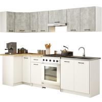 KÜCHENLEERBLOCK Beton, Weiß 203/300/46 - Weiß, Holzwerkstoff (300/203/46cm) - RAUMHIRSCH FURNITURE