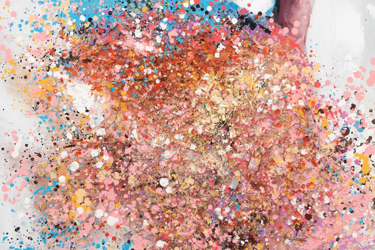 ACRYLBILD HANDGEMALT 60/90 cm - Multicolor/Grau, Holz/Textil (60/90cm) - KUNSTLOFT