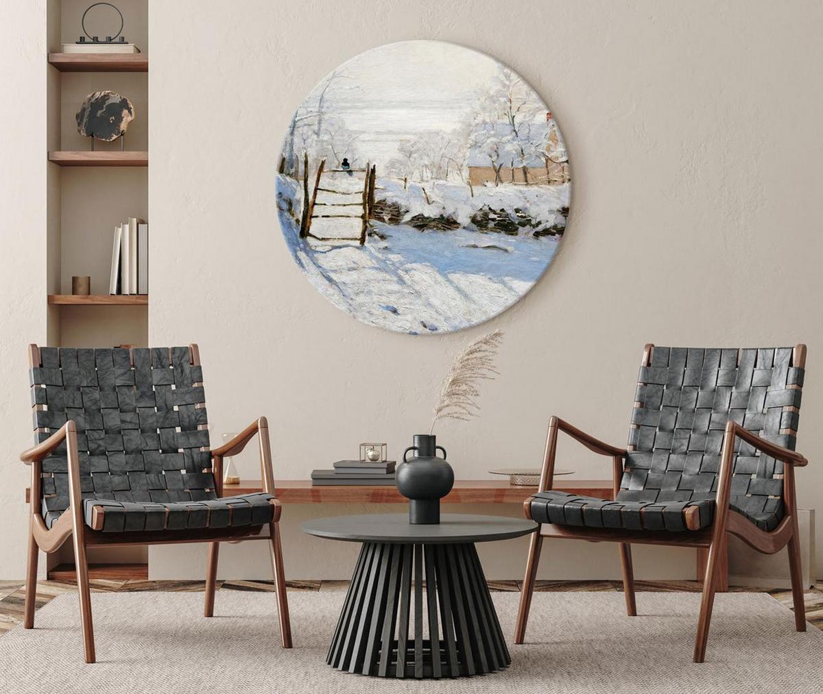 RUNDES BILD Grau 80/80 cm - Braun/Grau, Textil (80/80cm) - KUNSTLOFT