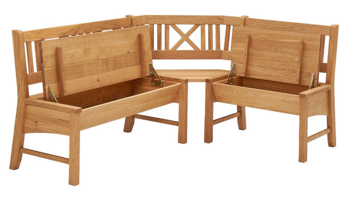 ECKBANKGRUPPE im modernen Landhausstil Damalis Massivholz Wildeiche - Wildeiche, Holz (179/1/139cm) - 58aufmkessel