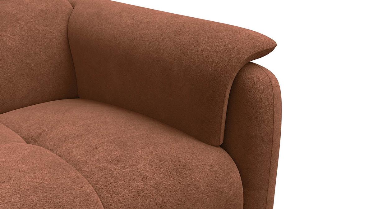 SOFA RODEN 2-Sitzer, braun, Veloursstoff - Braun, Holz/Textil (152/82/103cm) - Wozimo