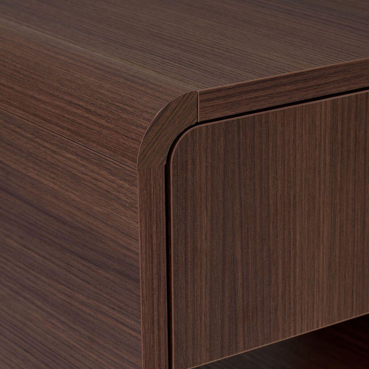 NACHTTISCH mit 1 Schublade und 1 Nische mit abgerundeten Kanten 40/45/45 cm - Naturfarben, Holzwerkstoff (40/45/17cm) - Calicosy
